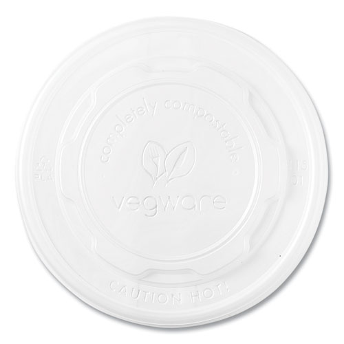 Image of 115-Series Flat Hot Lids, For Use With 115-Series Soup Containers, White, Plastic, 500/Carton