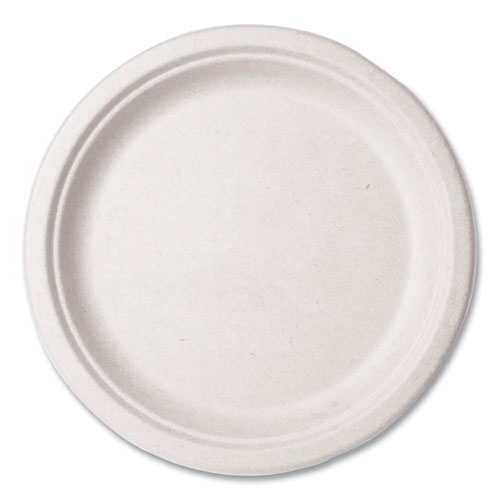 Image of Molded Fiber Tableware, Plate, 10" Diameter, White, 500/Carton
