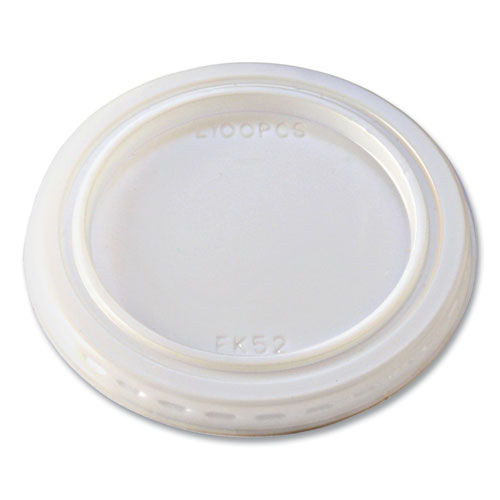 Portion Cup Lids, Fits 1 oz Squat Portion Cups, Clear, 125/Sleeve, 20 Sleeves/Carton