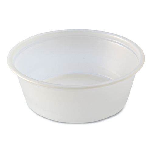 Portion Cups, Squat, 1.5 oz, Translucent, 125/Sleeve, 20 Sleeve/Carton