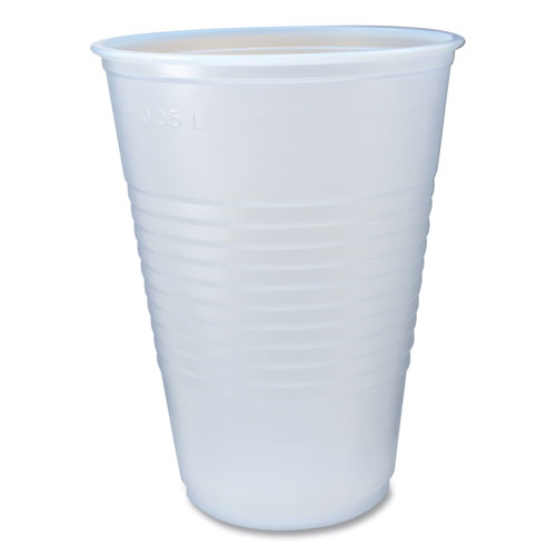 Fabri-Kal® RK Ribbed Cold Drink Cups, 14 oz, Clear, 50/Sleeve, 20 Sleeves/Carton