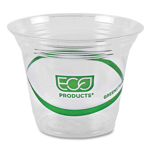 Eco-Products® Greenstripe Renewable And Compostable Cold Cups, 9 Oz, Clear, 50/Pack, 20 Packs/Carton