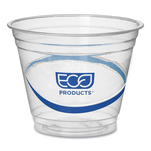 Eco-Products® Bluestripe 25% Recycled Content Cold Cups, 9 Oz, Clear/Blue, 50/Pack, 20 Packs/Carton