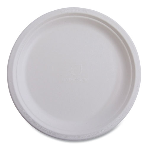 Image of Eco-Products® Vanguard Renewable And Compostable Sugarcane Plates, 6" Dia, White, 1,000/Carton