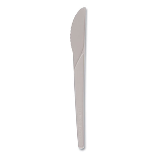 Plantware Compostable Cutlery, Knife, 6", White, 1,000/Carton