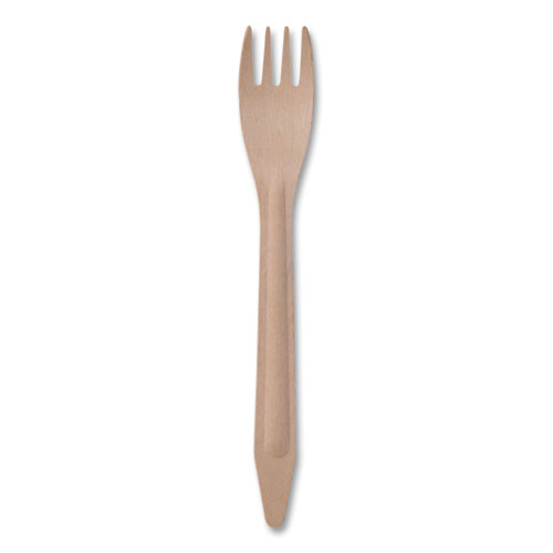 Eco-Products® Wood Cutlery, Fork, Natural, 500/Carton