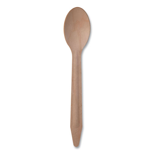 Image of Wood Cutlery, Spoon, Natural, 500/Carton