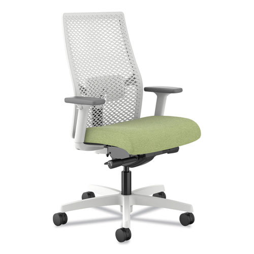 Image of Ignition 2.0 Reactiv Mid-Back Task Chair, Fern Fabric Seat, Designer White Back, White Base, Ships in 7-10 Business Days