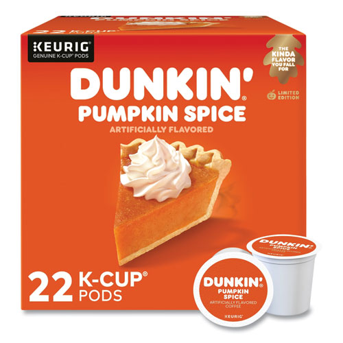 Image of Dunkin Donuts® K-Cup Pods, Pumpkin Spice, 22/Box