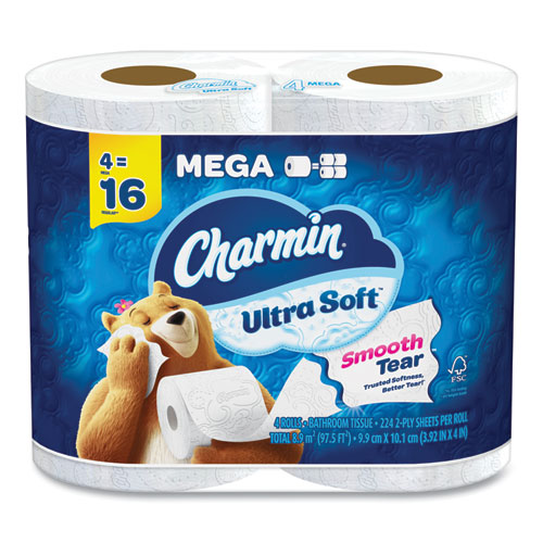 Image of Ultra Soft Bathroom Tissue, Septic Safe, 2-Ply, White, 224 Sheets/Roll, 4 Rolls/Pack