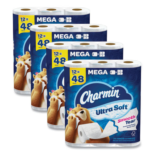 Ultra Soft Bathroom Tissue, Mega Roll, Septic Safe, 2-Ply, White, 224 Sheets/Roll, 12 Rolls/Pack