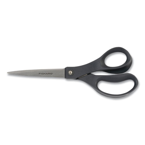 Precision Scissors, 8 Long, 3.13 Cut Length, Gray/Red Straight