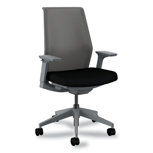 Cipher Mesh Back Task Chair, Supports 300 lb, 15" to 20" Seat Height, Black Seat, Charcoal Back/Base, Ships in 7-10 Bus Days