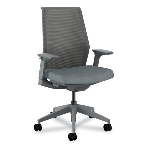 Image of Cipher Mesh Back Task Chair, Supports 300 lb, 15" to 20" Seat Height, Basalt Seat, Charcoal Back/Base, Ships in 7-10 Bus Days