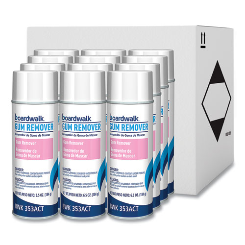 Boardwalk® Chewing Gum and Candle Wax Remover, 6.5 oz Aerosol Spray, 12/Carton