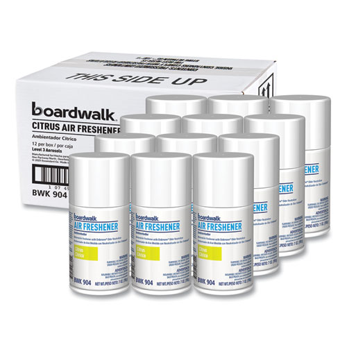 Boardwalk® Metered Air Freshener Refill, Citrus Sunrise, 5.3 Oz Aerosol Spray, 12/Carton