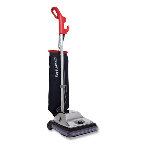 TRADITION QuietClean Upright Vacuum SC889A, 12" Cleaning Path, Gray/Red/Black