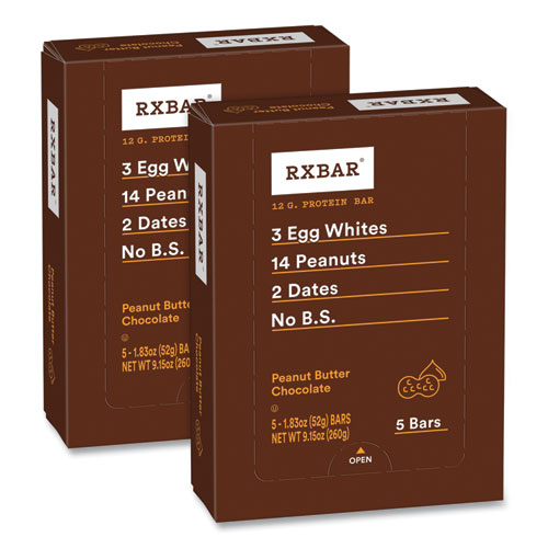 Image of Adult Bars, Peanut Butter Chocolate, 1.83 oz Bar, 5 Bars/Pack, 2 Packs/Carton, Ships in 1-3 Business Days