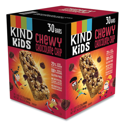KIND Kids Chewy Chocolate Chip, 8.1 oz Bars, 30/Pack, Ships in 1-3 Business Days