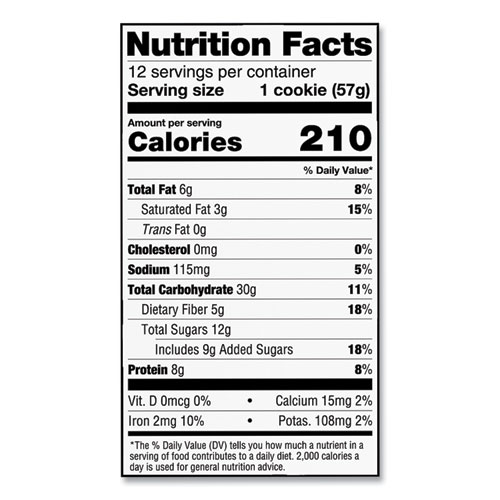 Chocolate Chip Cookie, 2 oz Packet. 12/Pack