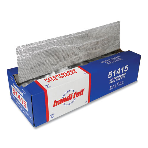 Interfolded Aluminum Foil Sheets, 12 x 10.75, Silver, 500/Box, 6  Boxes/Carton - Zerbee