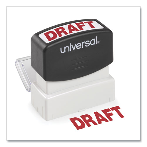 Message Stamp, DRAFT, Pre-Inked One-Color, Red