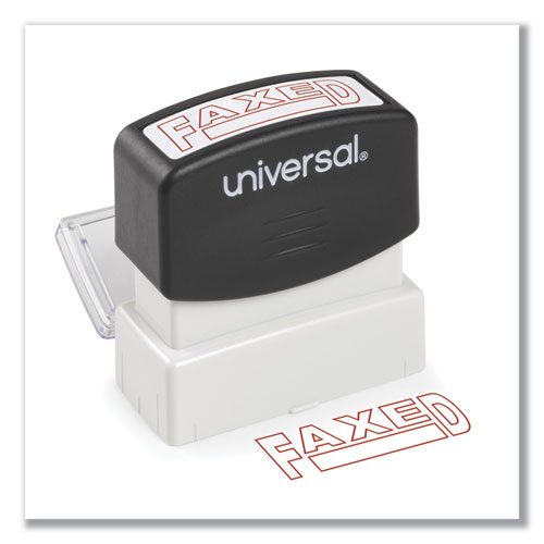 Image of Universal® Message Stamp, Faxed, Pre-Inked One-Color, Red
