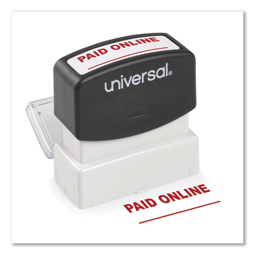 Image of Universal® Message Stamp, Paid Online, Pre-Inked One-Color, Red