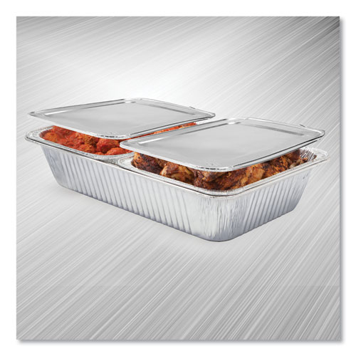 Steam Table Pan Lids, Full Curl Edge, Fits Half-Size Pan, 0.62" Deep, 11.16 x 12.75, 100/Carton