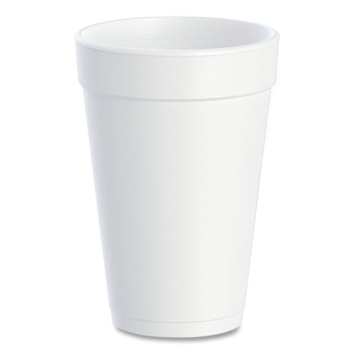 Dart® Foam Drink Cups, 16 oz, White, 25/Bag, 20 Bags/Carton