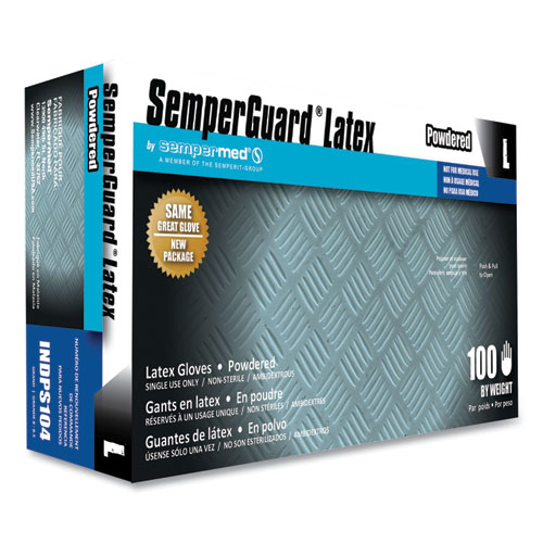 SemperGuard® Latex Gloves, Cream, Large, 100/Box, 10 Boxes/Carton