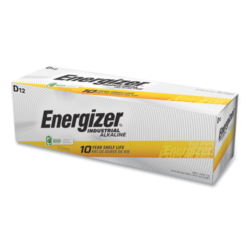 Energizer® Industrial Alkaline D Batteries, 1.5 V, 12/Box