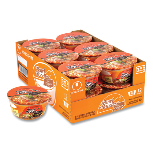 Image of Spicy Chicken Bowl Noodle Soup, Chicken, 3.03 oz Cup, 12/Carton, Ships in 1-3 Business Days