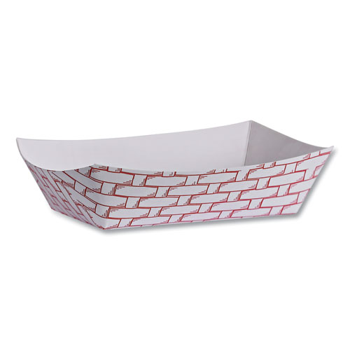 Paper Food Baskets, 6 oz Capacity, 3.78 x 4.3 x 1.08, Red/White, 1,000/Carton