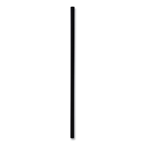 Boardwalk® Wrapped Jumbo Straws, 7.75", Polypropylene, Black, 250/Pack, 50 Packs/Carton