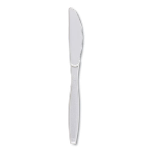 Heavyweight Polypropylene Cutlery, Knife, White, 1000/Carton