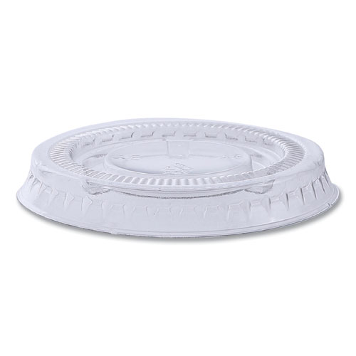 Image of Boardwalk® Souffle/Portion Cup Lids, Fits 1 Oz Portion Cups, Clear, 2,500/Carton