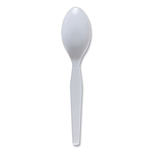 Image of Boardwalk® Mediumweight Polystyrene Cutlery, Teaspoon, White, 10 Boxes Of 100/Carton