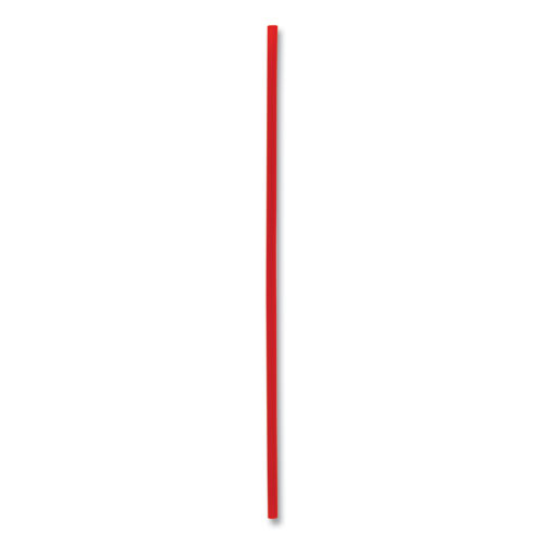 Boardwalk® Single-Tube Stir-Straws,5.25", Polypropylene, Red, 1,000/Pack, 10 Packs/Carton