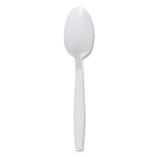 Heavyweight Polypropylene Cutlery, Teaspoon, White, 1000/Carton