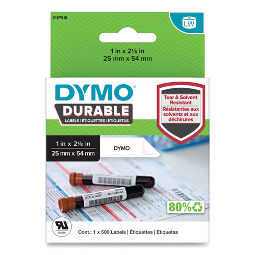 DYMO® LW Durable Labels, Medical Prescription Label, 1" x 2.13", White, 500 Labels/Roll