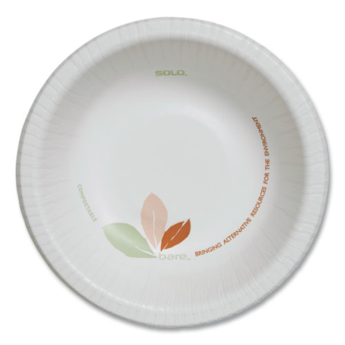 SOLO® Bare Eco-Forward Paper Dinnerware Perfect Pak, ProPlanet Seal, Bowl, 12 oz, White/Green, 500/Carton