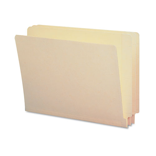 End Tab Folders with Antimicrobial Product Protection, Straight Tab, Letter Size, Manila, 100/Box