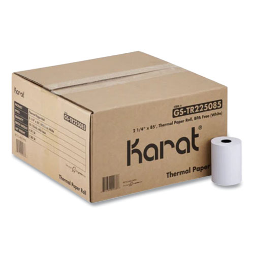 Thermal Paper Rolls, 2.25" x 85 ft, White, 50 Rolls/Carton