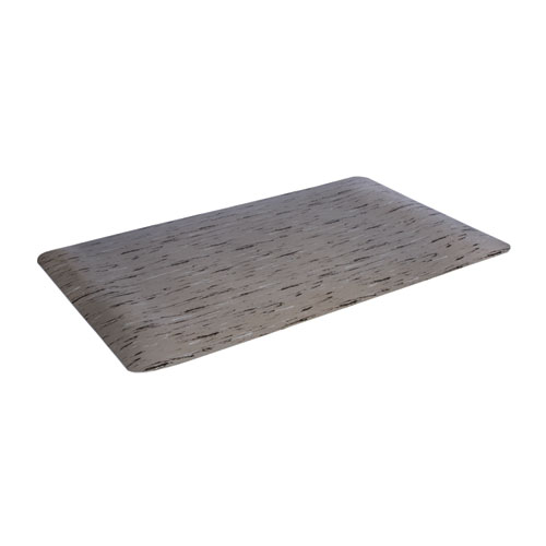 Cushion-Step Marbleized Rubber Mat, 24 x 36, Gray