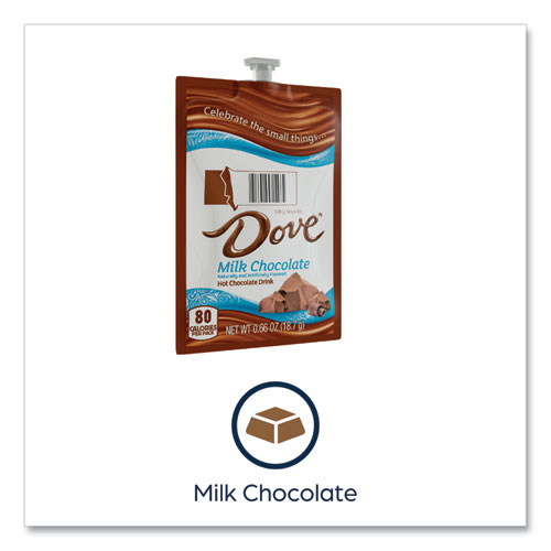 Image of Dove Hot Chocolate Freshpack, Milk Chocolate, 0.66 oz Pouch, 72/Carton