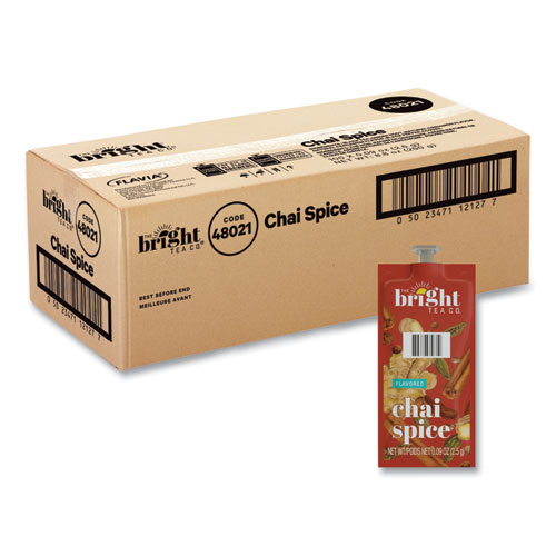 The Bright Tea Co. Chai Spice Black Tea Freshpack, Chai Spice, 0.09 oz Pouch, 100/Carton