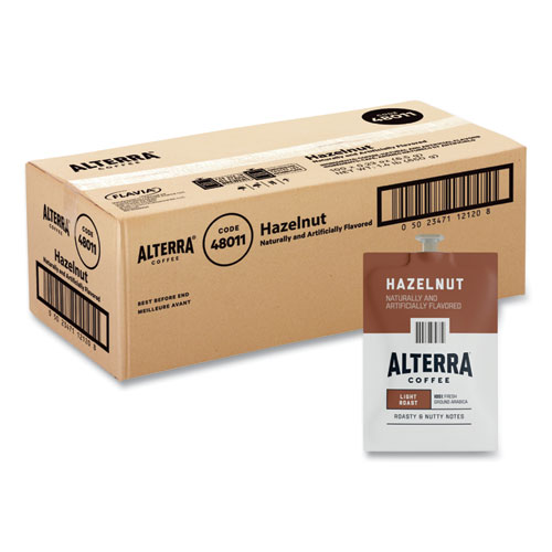 Alterra Hazelnut Coffee Freshpack, Hazelnut, 0.23 oz Pouch, 100/Carton