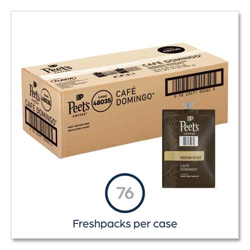 Peet's Coffee Cafe Domingo Freshpack, Cafe Domingo, 0.35 oz Pouch, 76/Carton