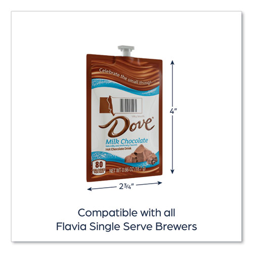 Image of Dove Hot Chocolate Freshpack, Milk Chocolate, 0.66 oz Pouch, 72/Carton